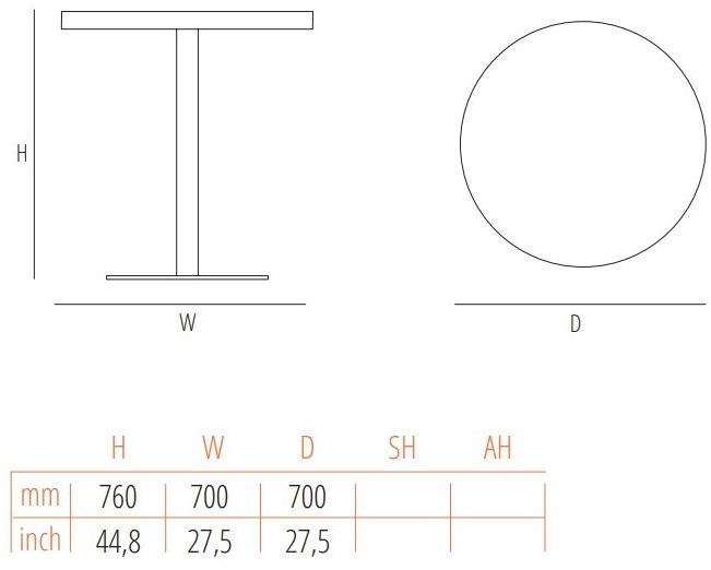 Wiener GTV Design Круглый металлический стол sun-id-1411676 - Вид №2
