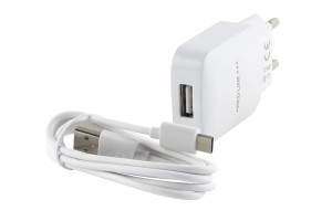 17279622 СЗУ 1 USB модель NTC-2.4А, 2.4A + кабель Type-C, белый УТ000013628 Red Line