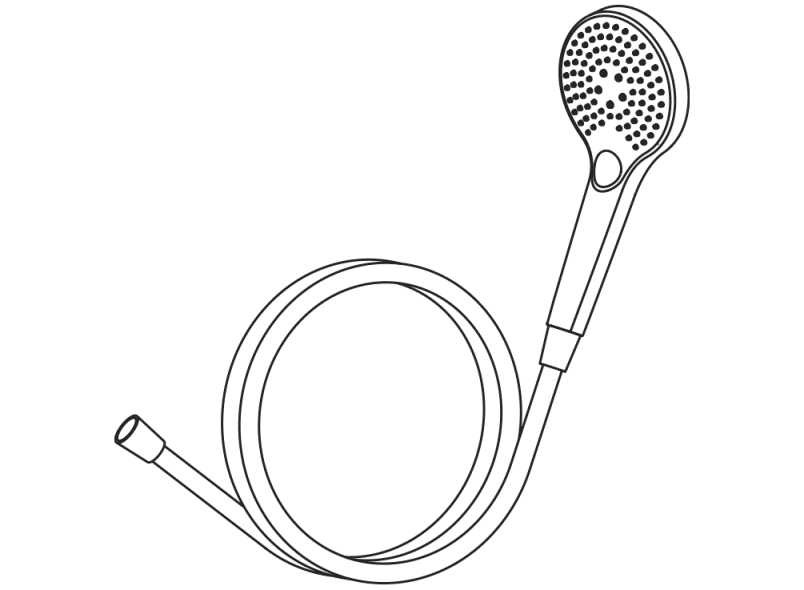 950.33.E080 Комплект ручного душа и шланга для душа HEWI Universalprodukte  - Вид №2