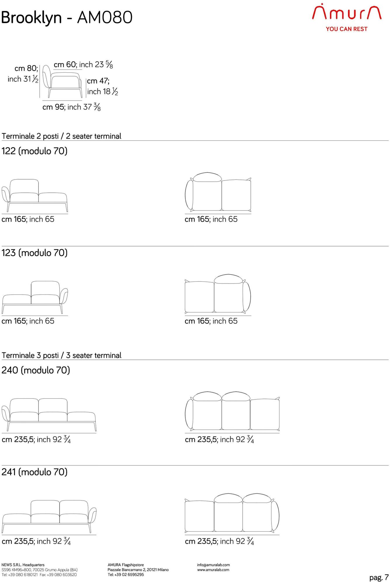AMURA 2-местный тканевый диван Brooklyn Am080.020 - Вид №12