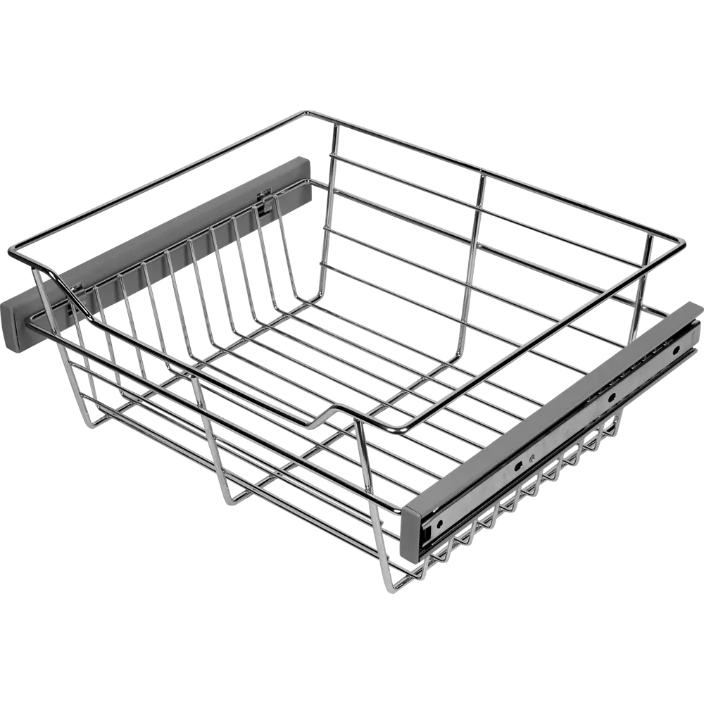 Корзина для шкафа с выдвижным механизмом Spaceo 41.2-41.8x30x15 см металл цвет серебро 13664930 STLM-2185199 