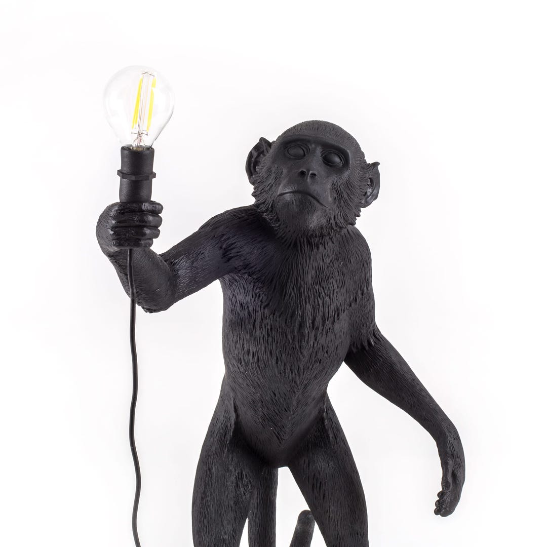 Seletti 14920 standing MONKEY black лампа настольная обезьяна с лампочкой 114255 - Вид №2