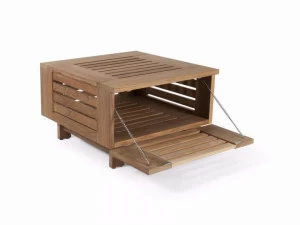 Skargaarden Квадратный садовый столик из тика с местом для хранения Skanör