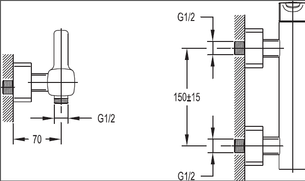 Смеситель для душа Cezares TESORO-D-01 TESORO-F-D-01 - Вид №1
