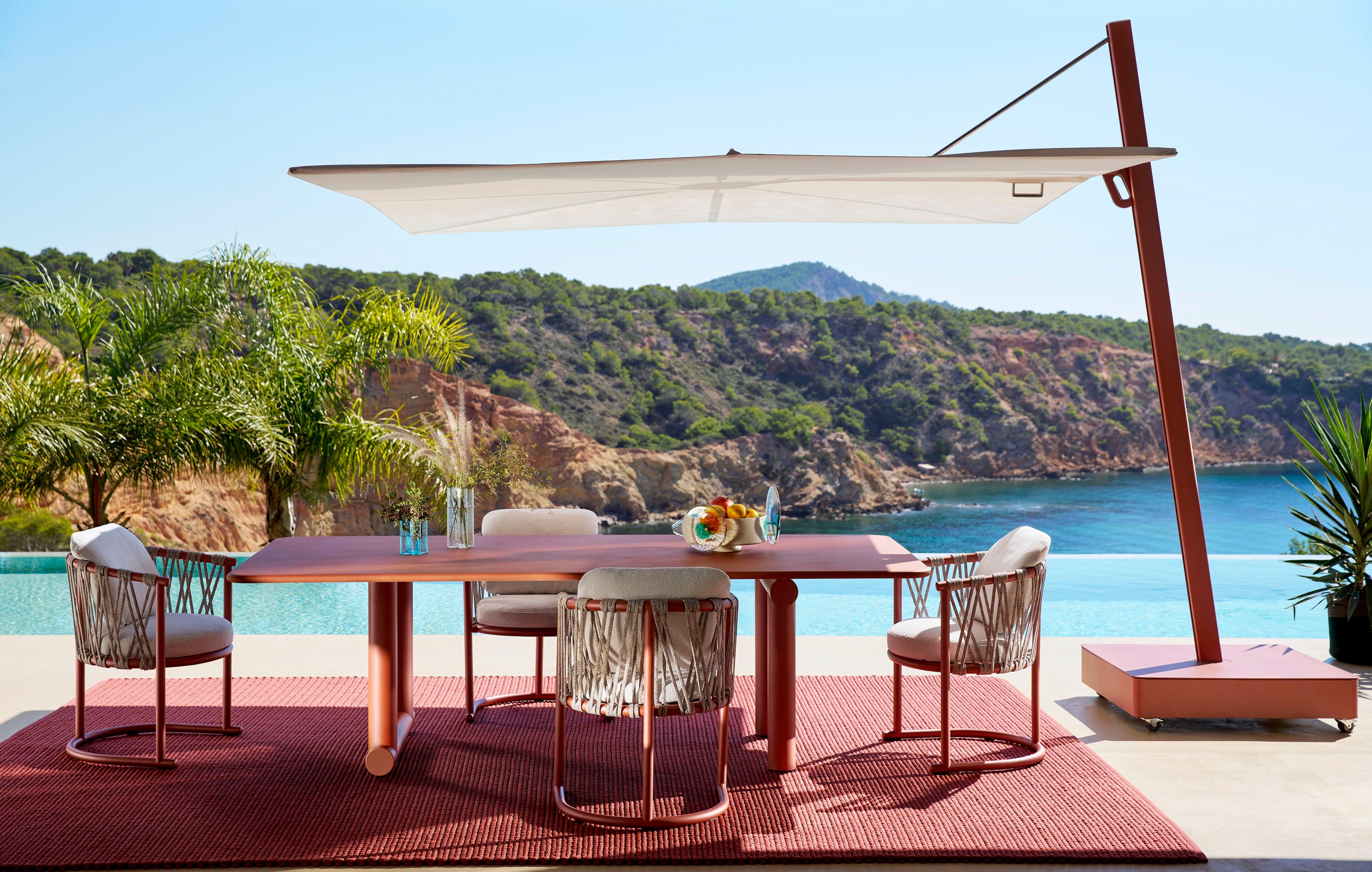 Алюминиевый садовый стул с порошковым покрытием и тканью с подлокотниками CASSINA Trampoline ARCH-00011811 - Вид №1