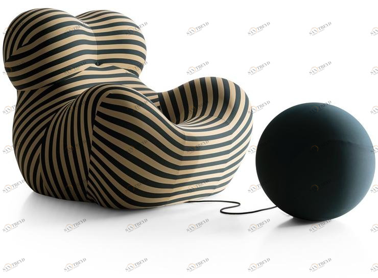 B&B Italia Кресло из ткани с подставкой для ног Up 50up5_6, 50up5_6b