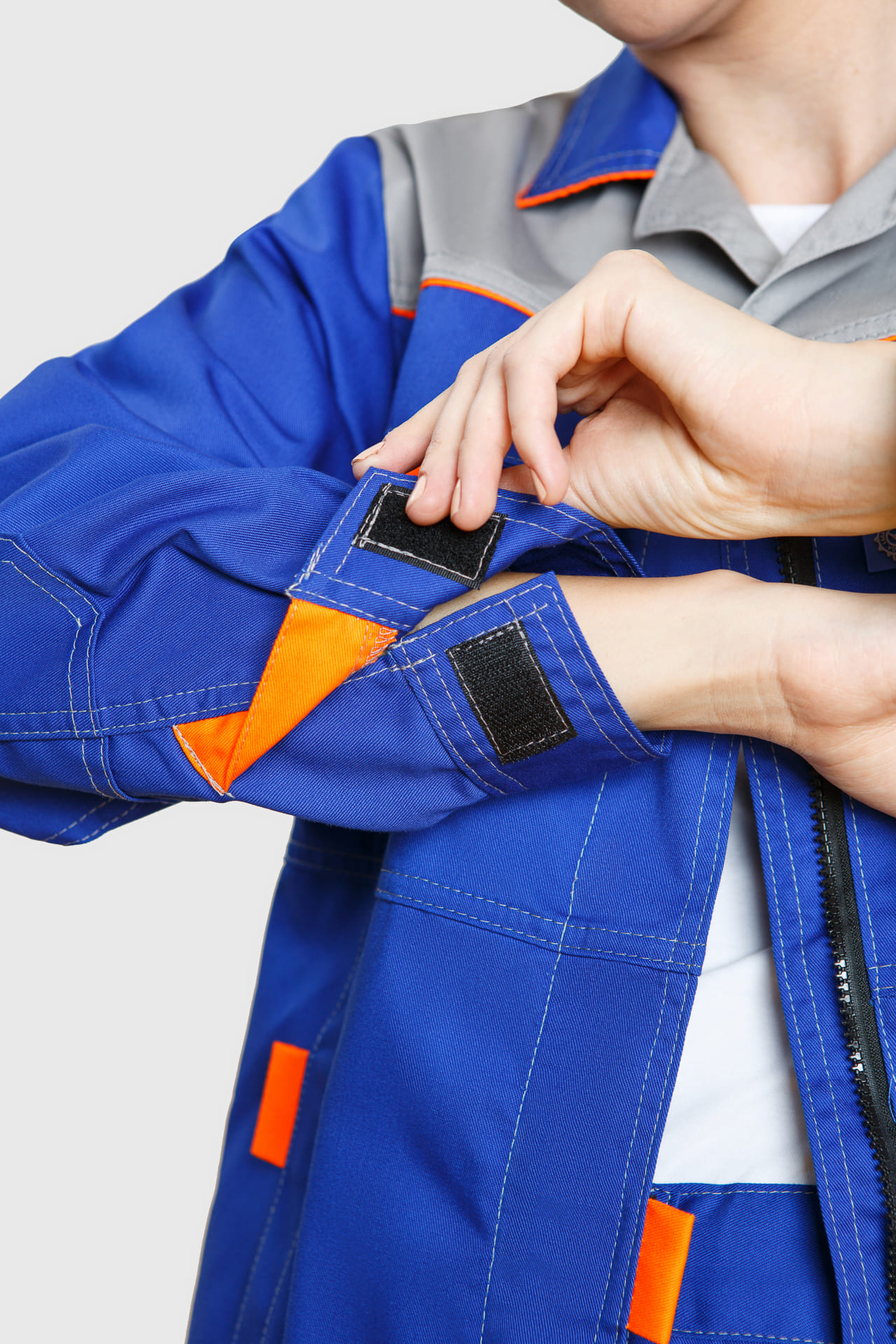 65202 Костюм "Профессионал" женский василек-светло-серый  Летняя спецодежда  размер 60-62/158-164  - Вид №18