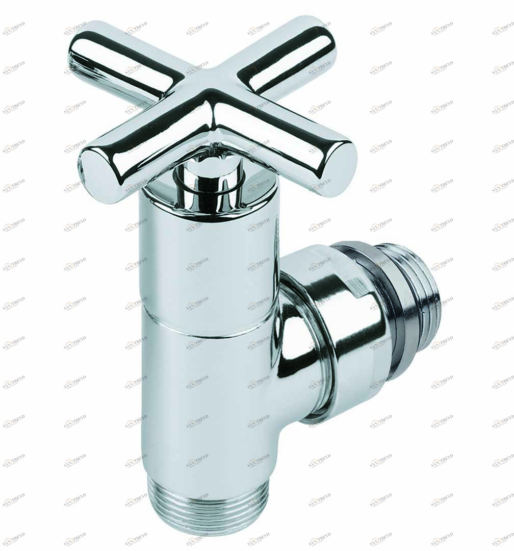 Carlo Poletti V43101J Клапан термостатический, одно/двухтрубный с by-pass и держателем, центральное подсоединение. Версия прямая с подключением медной или пластиковой трубы. Межосевое расстояние 50 мм 