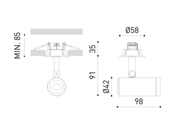 Регулируемый потолочный алюминиевый светодиодный прожектор Arkoslight Coco ARCH-00038916 - Вид №7