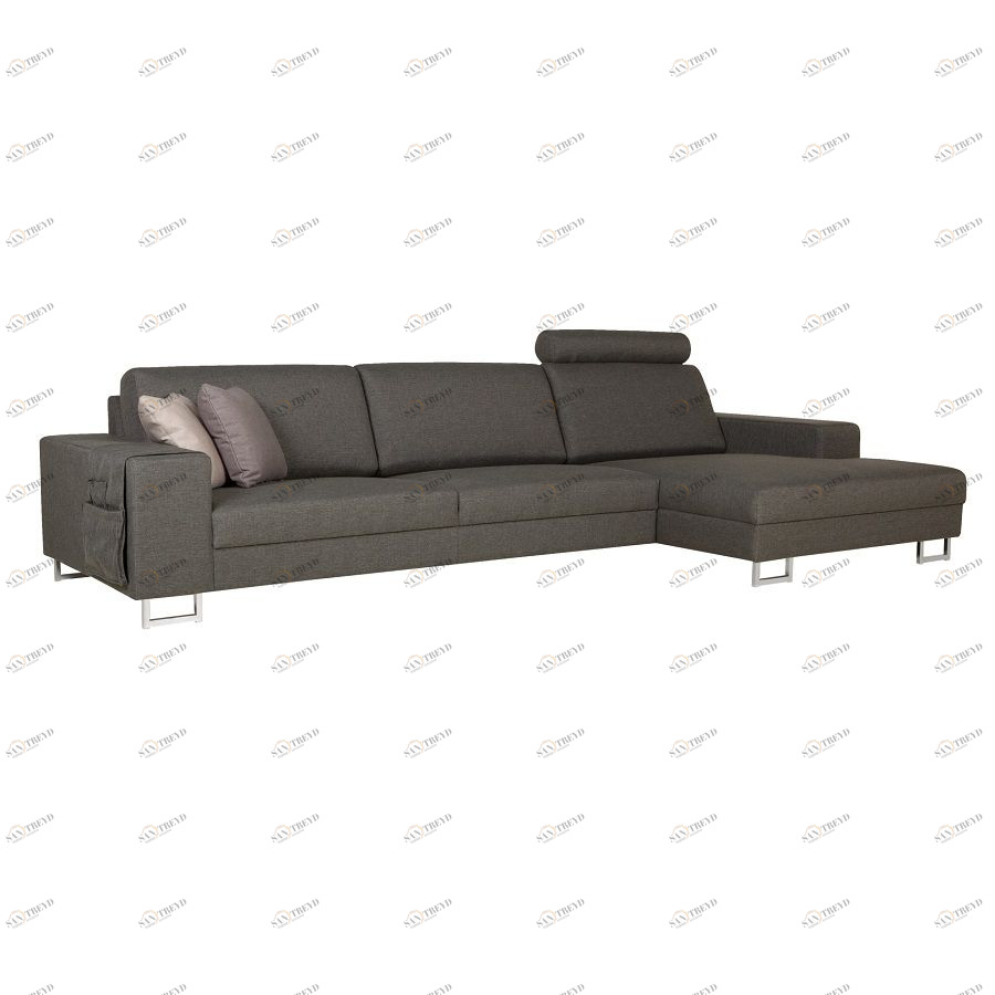 Диван угловой Quattro, правосторонний, темно-серый Sits S1576