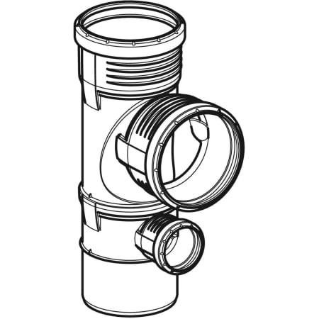 GEBERIT 390.456.14.1 Крестовина односторонняя комбинированная Geberit Silent-PP 87,5°  - Вид №1