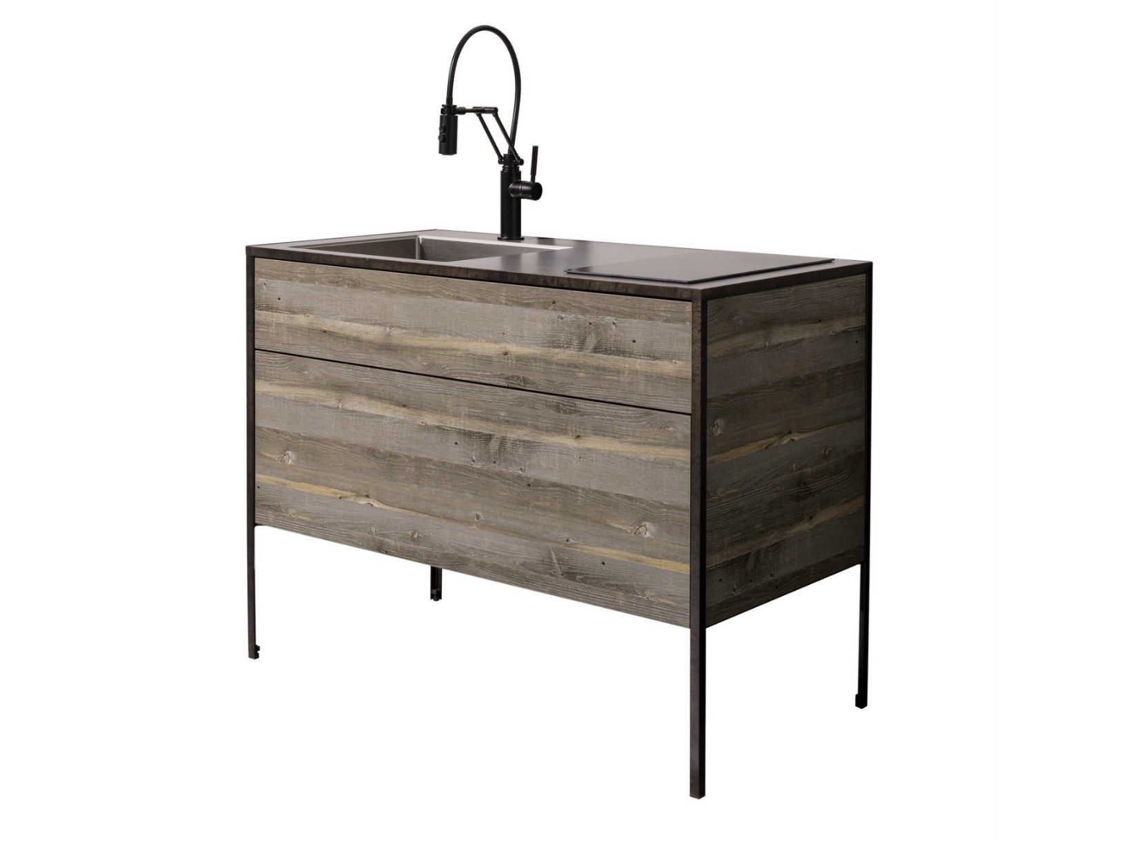 Деревянная мини-кухня без ручек Miratap коньки ARCH-00030576 - Вид №3