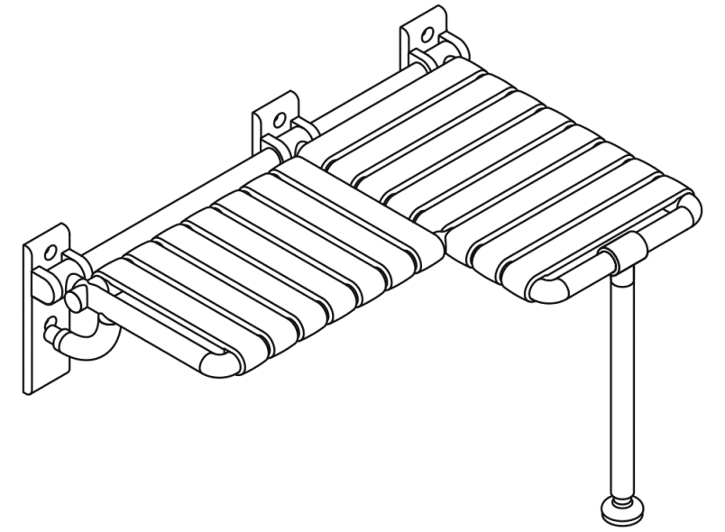 801.51US331S Сиденье для душа складное Г-образное (ada) HEWI USA Produkte  - Вид №3