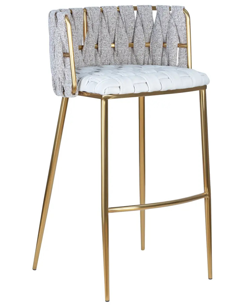 91215320 Барный стул Dobrin Emma gold 51x98x50 см цвет белый STLM-0882737