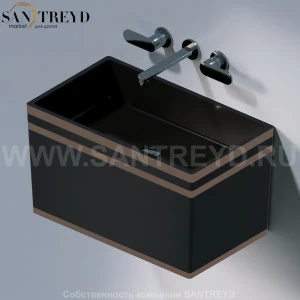 L111.476B Подвесная раковина настенная овальная A. e T. Italia TOWER черная