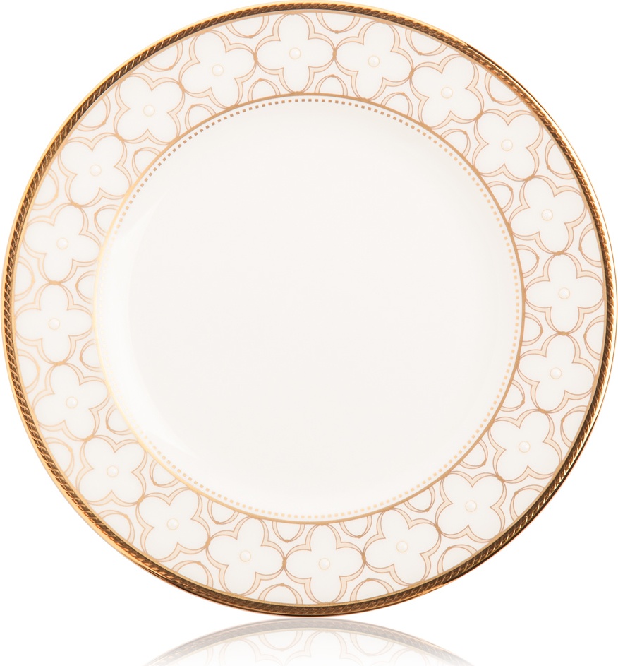 10628660 Noritake Тарелка десертная Noritake "Трефолио,золотой кант" 16,5см Фарфор костяной 