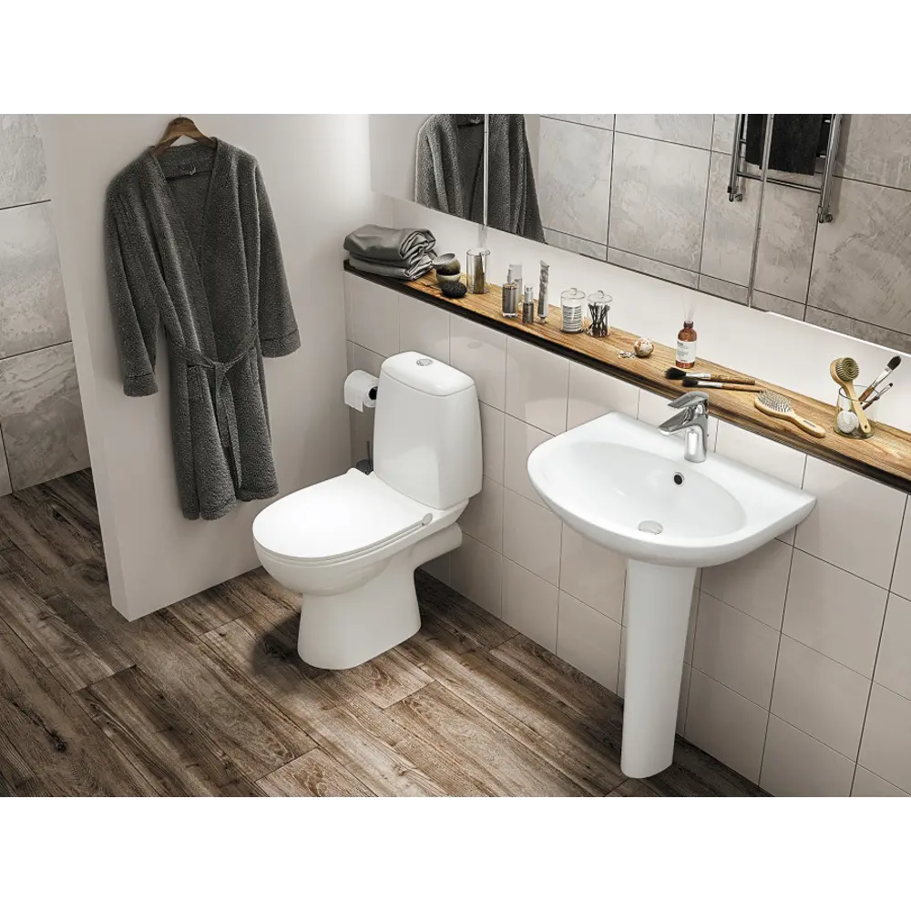 Унитаз-компакт Santek Цезарь сиденье с микролифтом двойной смыв STLM-2060789 - Вид №6