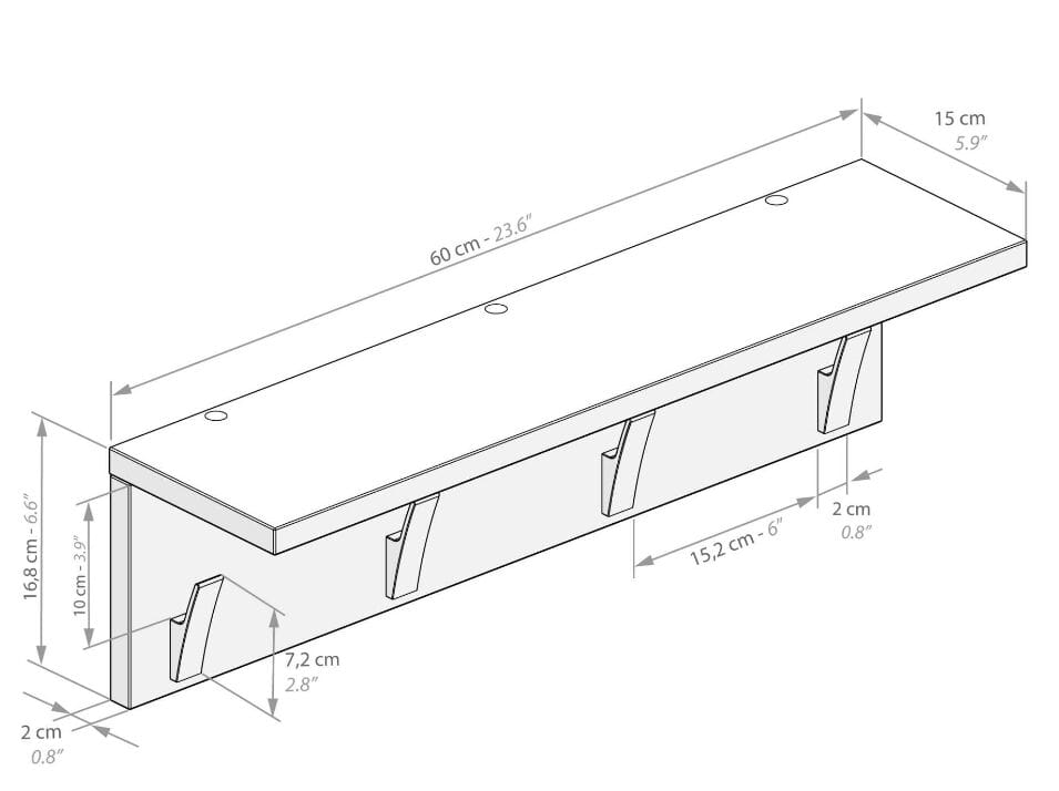 Меламиновая настенная вешалка Mobili Fiver Rachele ARCH-00060466 - Вид №23