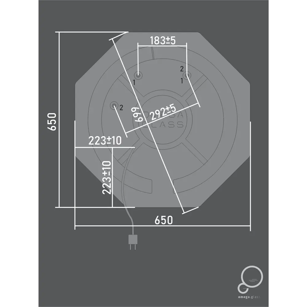 Зеркало для ванной Omega Glass Слим SD55 с подсветкой 65x65 см восьмиугольное STLM-2039795 - Вид №9