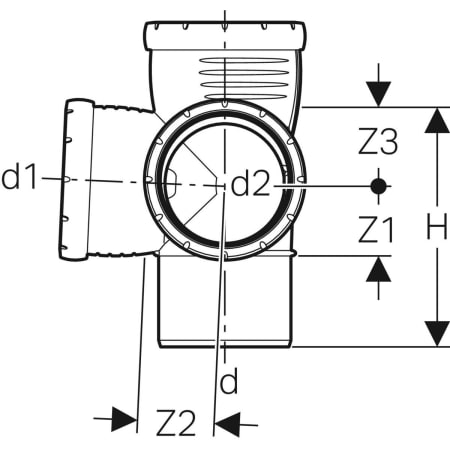 GEBERIT 393.662.14.1 Крестовина двухплоскостная Geberit Silent-Pro 87,5°  - Вид №3