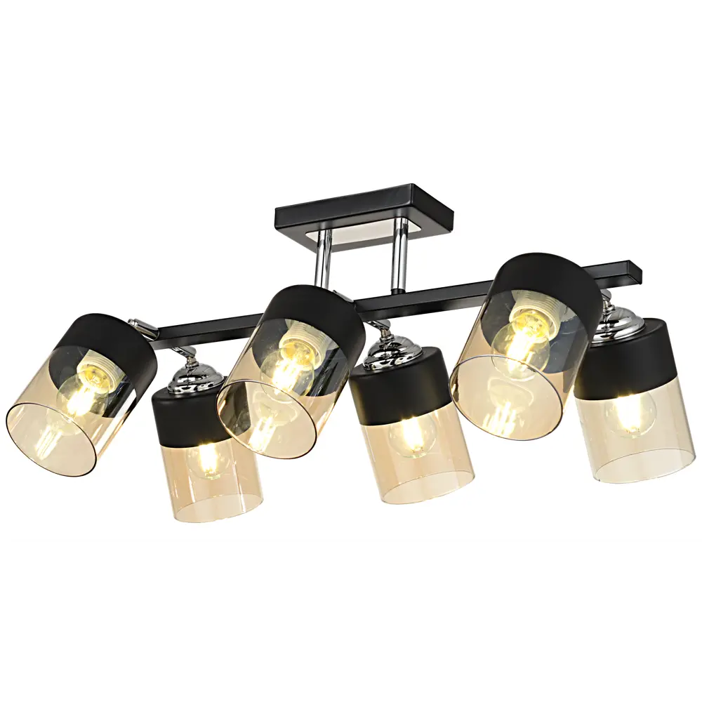 INSPIRE Amber - потолочная люстра с 6 янтарными плафонами 85113378 STLM-0058955 - Вид №1