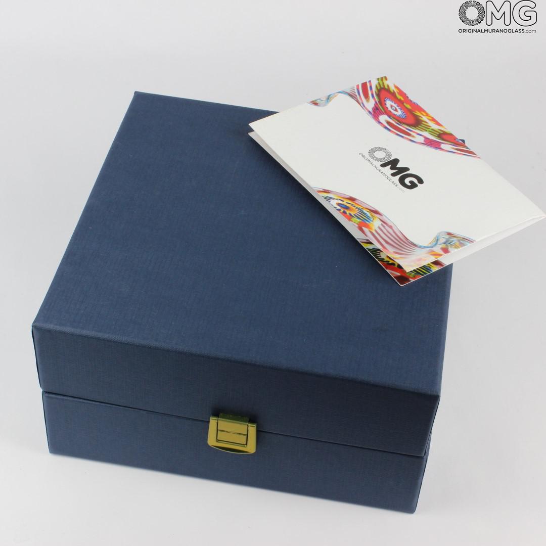 3934 ORIGINALMURANOGLASS Набор из 2 бокалов - я&ты - Trefuochi - тёмно-бордовые - муранское стекло OMG 8 см  - Вид №1