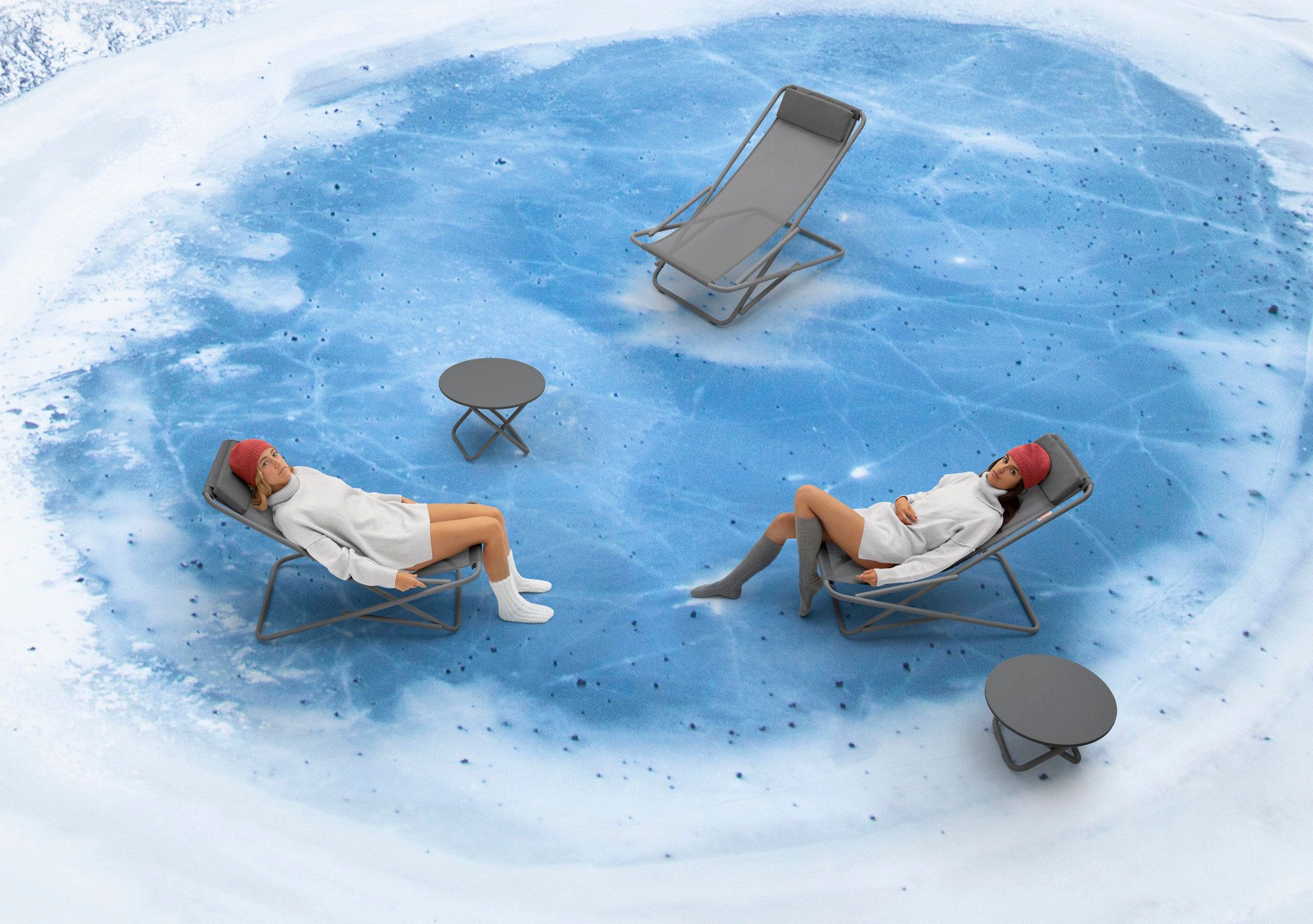 Термокрытый алюминиевый складной низкий журнальный столик Diabla Trip ARCH-00065890 - Вид №8