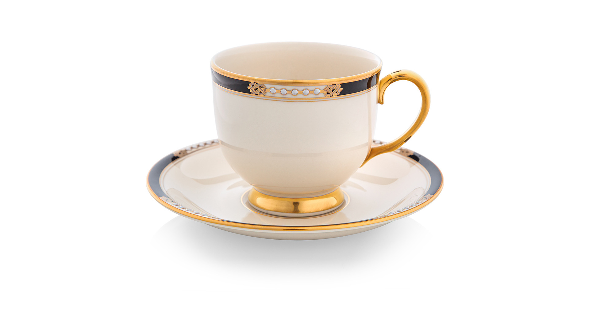 10667287 Lenox Набор из 2 чашек чайных с блюдцами Lenox "Подлинные ценности" 210мл Фарфор костяной  - Вид №1