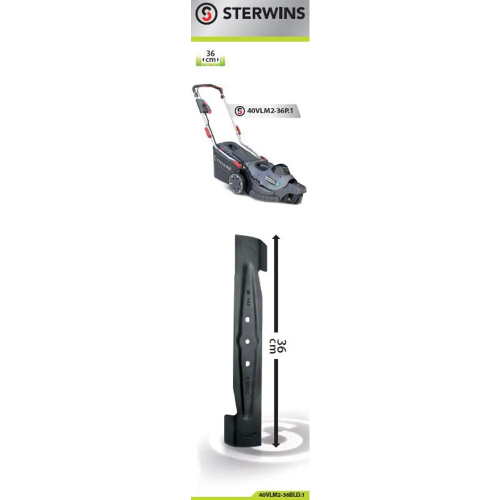 Нож для газонокосилки Sterwins 40VLM2-36P1 36 см 82152427 STLM-2212229  - Вид №2