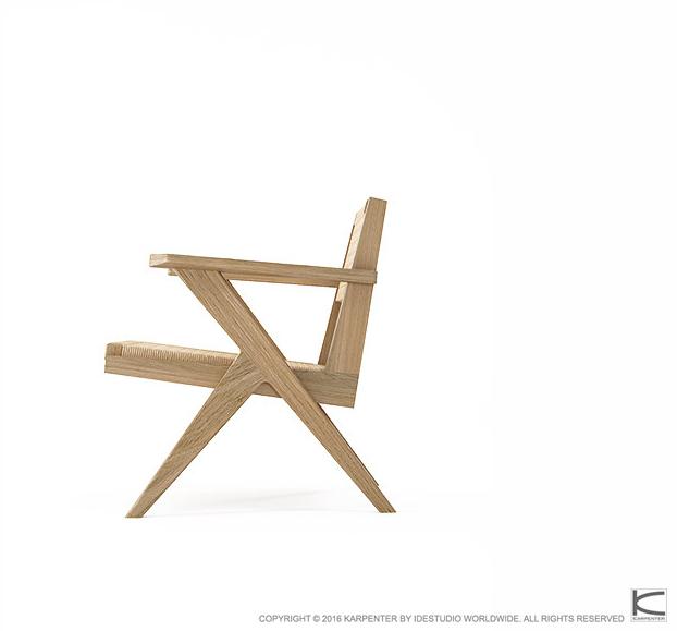 KARPENTER Кресло с подлокотниками из веревки и дуба Tribute Tb12-o - Вид №2