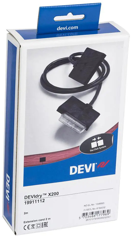 90085708 Кабель-удлинитель для нагревательного мата Devi Devidry 2 м STLM-0106210