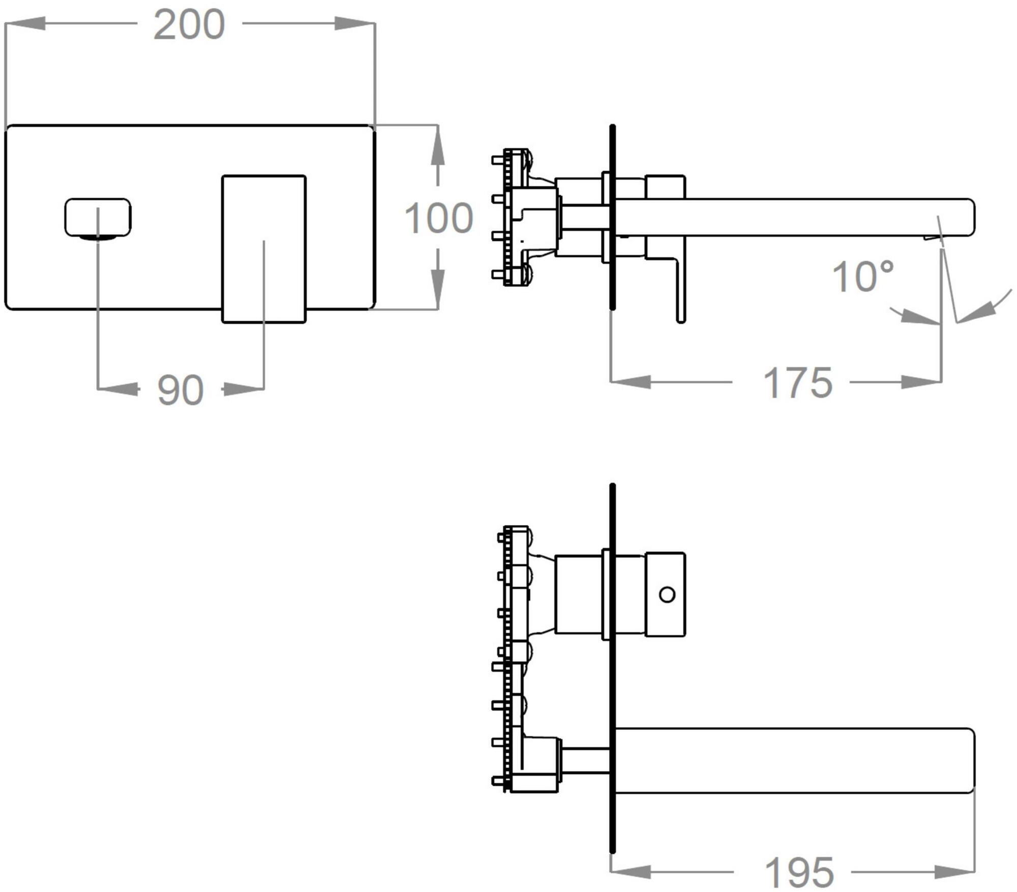 Fir Italia Смеситель для раковины настенный из латуни с тарелкой Kelio 63 6310108 - Вид №1
