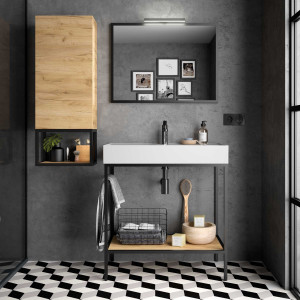 26428 SALGAR Мебель для умывальника VINCI 800 с раковиной Венето ДУБ АФРИКАНСКИЙ 797 x 892 x 450 мм