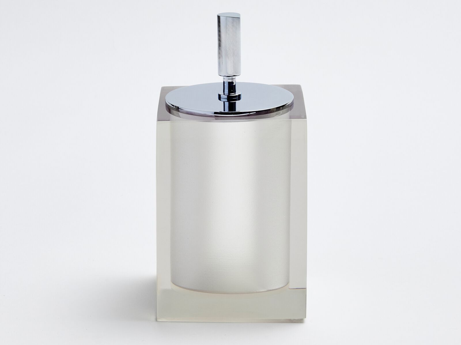 Держатель для хлопковых палочек из смолы с крышкой Vallvé GLOSS LIGHT SILVER ARCH-00075042