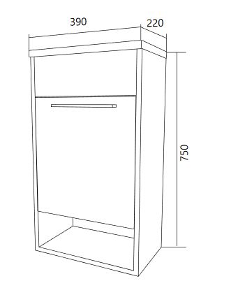 У85918 Тумба с раковиной Lira 40П 1д. Дуб Сонома 1 Marka Lira - Вид №7