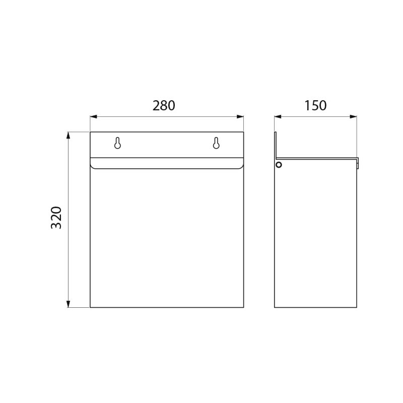 462 Настенное мусорное ведро с крышкой, 13 л DELABIE  - Вид №1