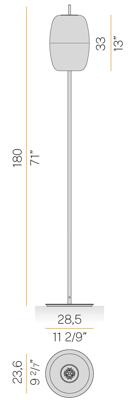 Выдувное стекло с регулируемой яркостью светодиодный торшер Panzeri Адамас ARCH-00014811 - Вид №4