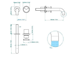 Настенный смеситель для раковины