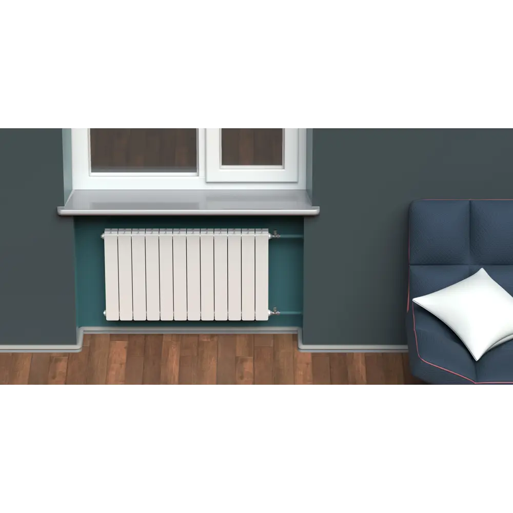 Радиатор секционный Rifar Flip 500/75 6 секций боковое подключение биметалл белый STLM-2150642 - Вид №6
