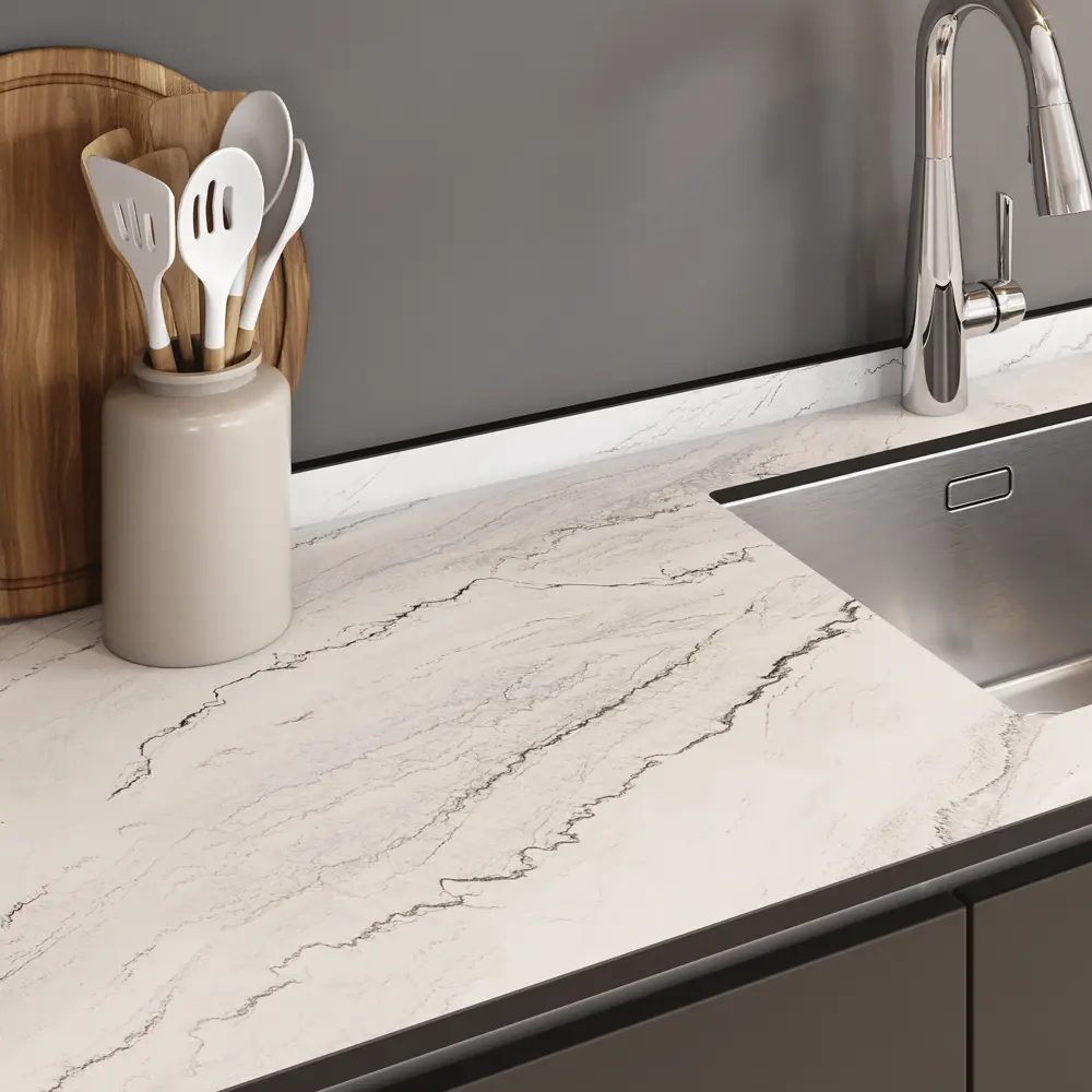 86821799 Комплект плинтусов Марола 120x4 см 1 шт 60x4 см 2 шт HPL-пластик цвет серо-белый STLM-0879561 Santreyd  - Вид №1