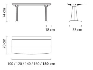 Прямоугольный стол из алюминия и дерева