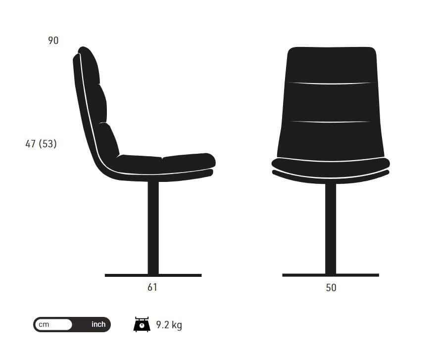 Кожаный мягкий поворотный стул KFF Arva Stitch ARCH-00098455 - Вид №4