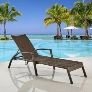 Шезлонг-лежак, искусственный ротанг A30A-W53 Brown AFINA  130453 Бежевый;коричневый
