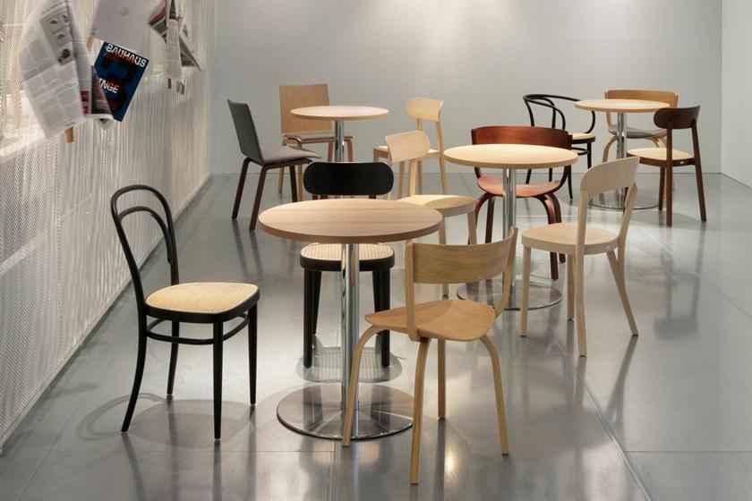 Thonet Круглый стол из нержавеющей стали и дерева S 1123 sun-id-1356539 - Вид №1