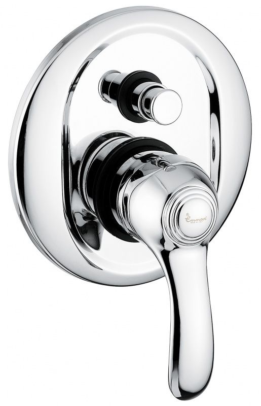 22019BC Внутристенный смеситель Harmony на  выхода, цвет белый-хром EMMEVI