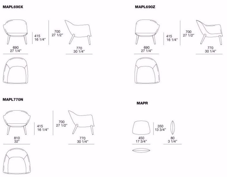 Poliform Мягкое кресло на козелке из ткани с подлокотниками Mad sun-id-1388946 - Вид №8