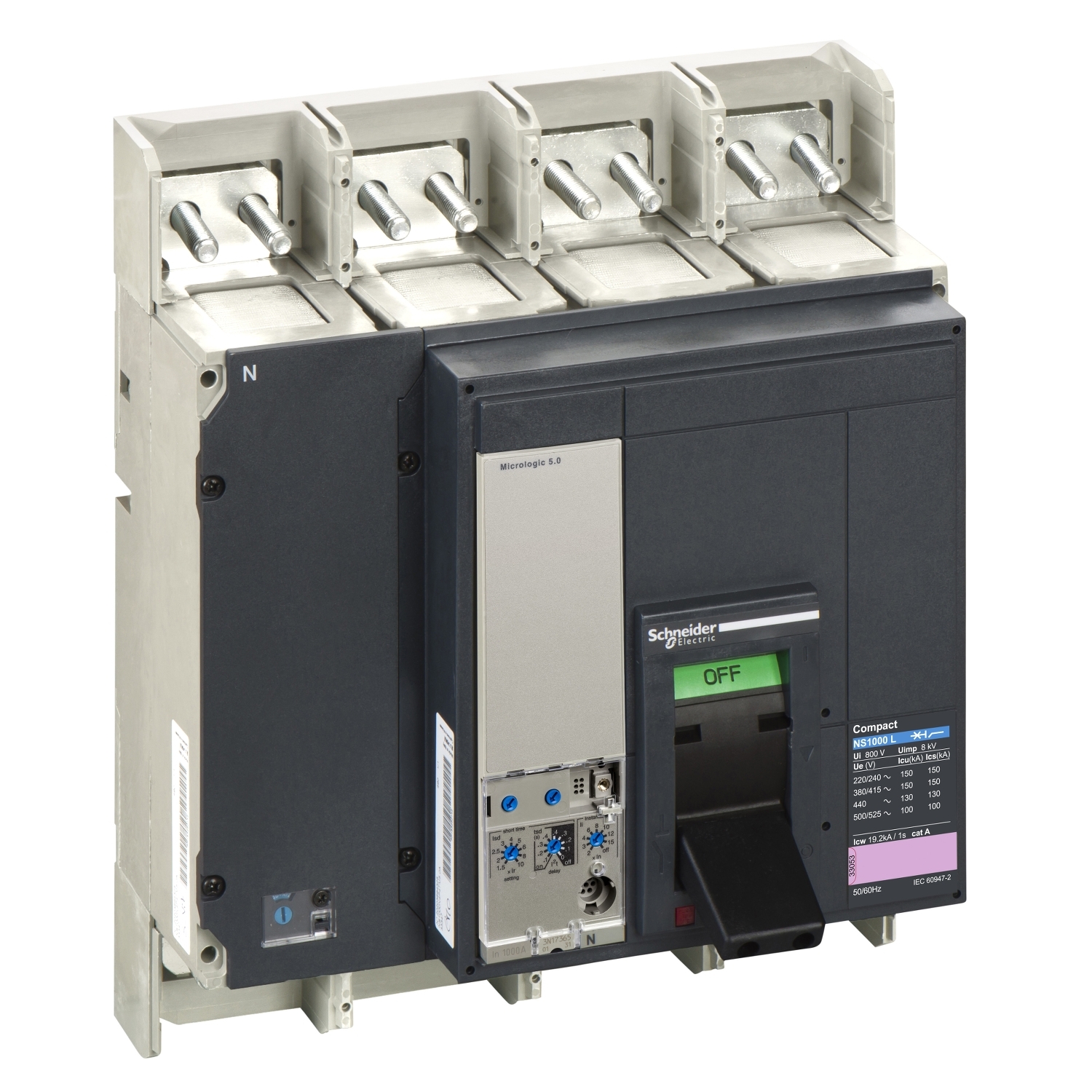 33563 Силовой автомат NS 1000, Micrologic 5.0, 150кА, 4P, 1000А Schneider Electric Compact 