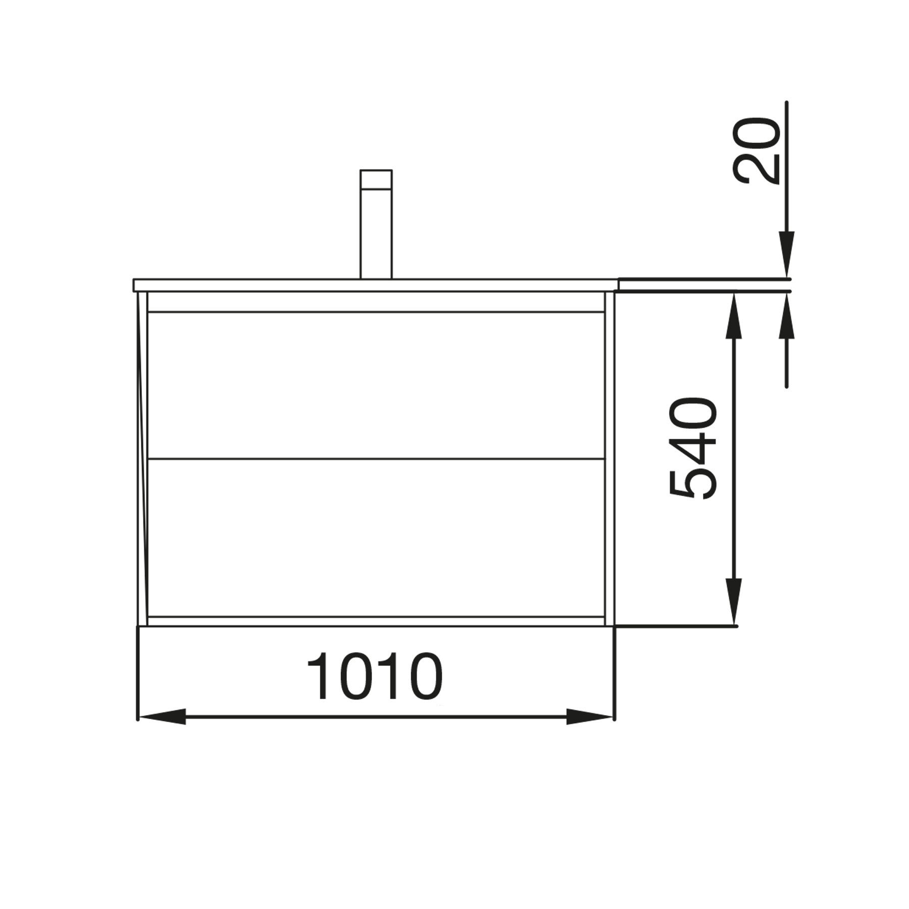 81294 SALGAR Тумба под умывальник NOJA 1000 1 ящик 1 место MATT GREY + Раковина Мэтт Грей - Вид №1