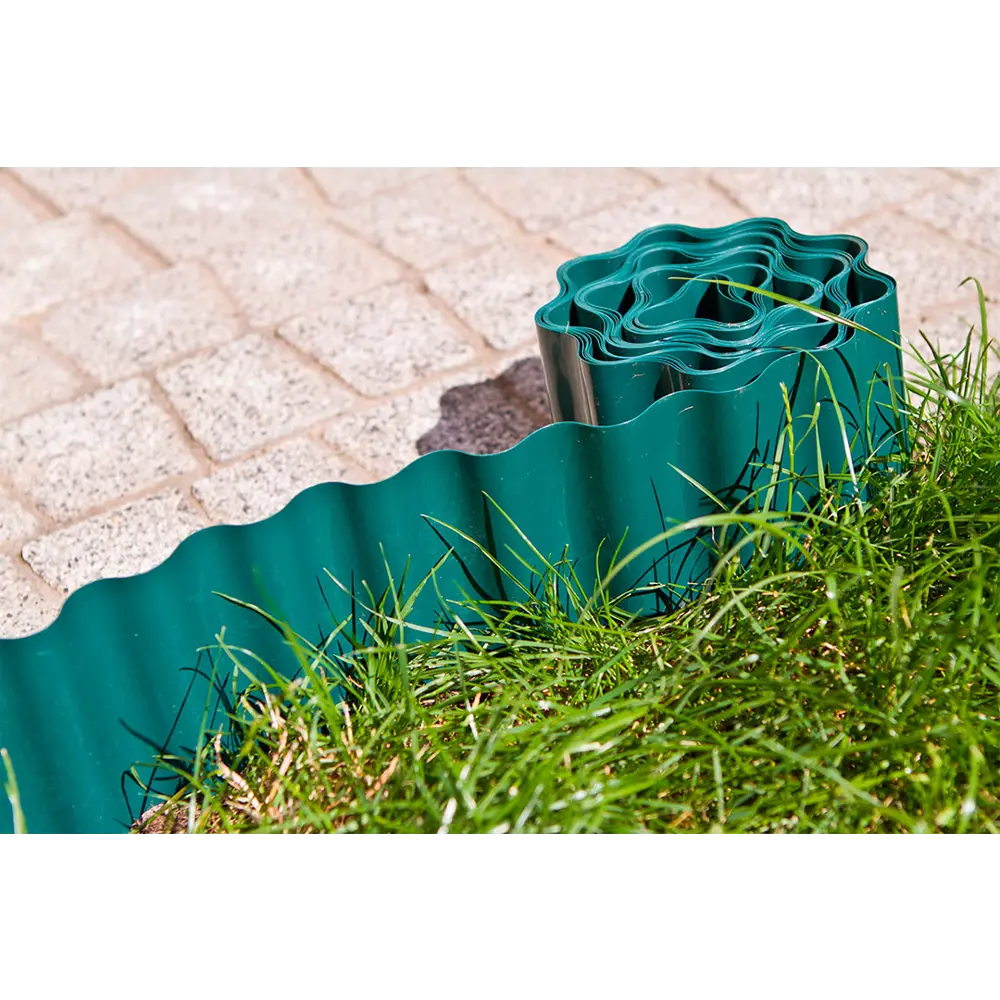 Лента бордюрная Verto 20см х 9м пластик зеленый STLM-2211553 - Вид №1