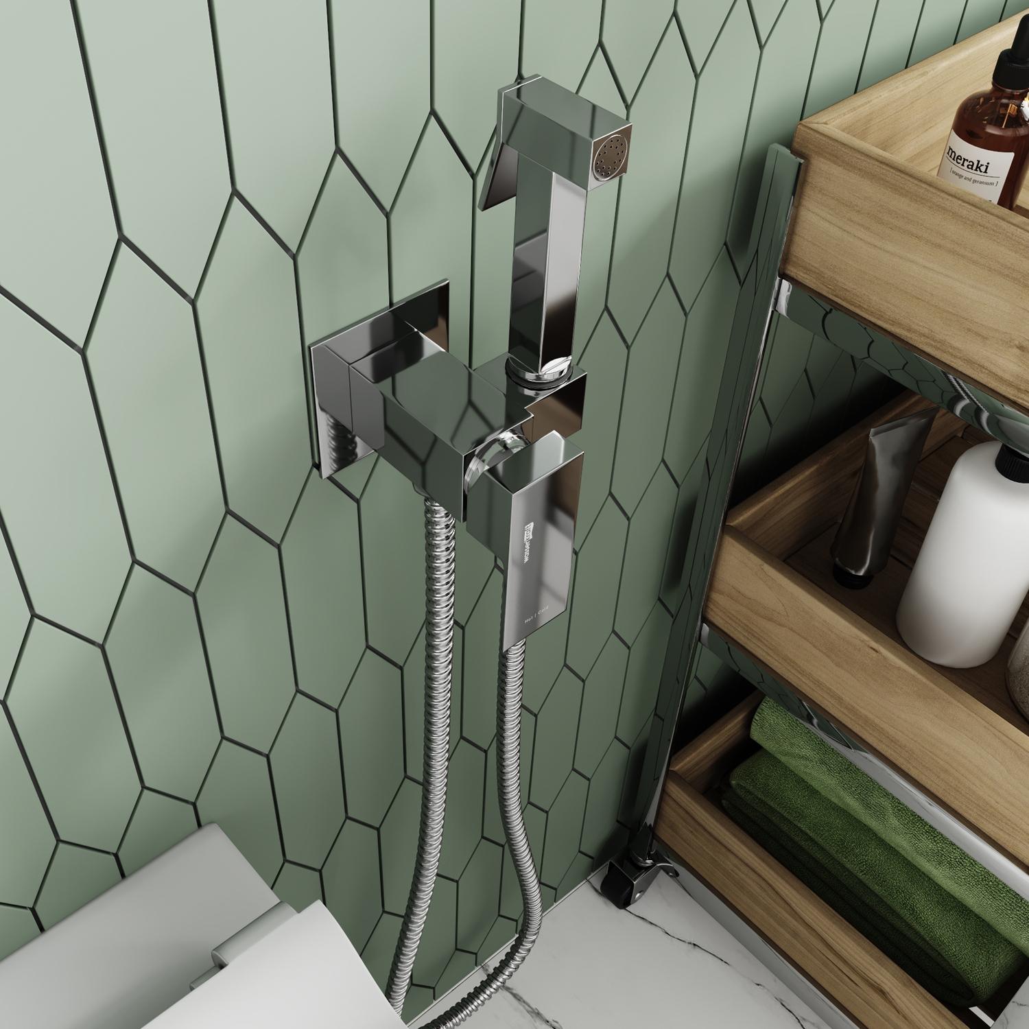 A71138 Встраиваемый смеситель для душа с гигиенической лейкой WasserKRAFT 